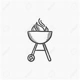 Grill Drawing Bbq Sketch Barbecue Drawings Background Getdrawings Paintingvalley Kettle Vector sketch template