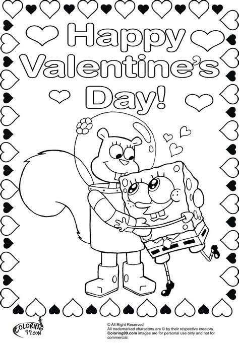 spongebob valentine coloring pages   thousands  pictures