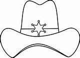 Hat Cowgirl Printable Outline Coloring Sheriff sketch template