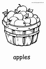 Coloring Pages Color Food Fruits Printable Nature Fruit Apples Sheets Kids Plate Found Sheet sketch template