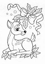 Coloring Deer Pages Christmas Coloriage Noel Sheets Bambi Printable Dessin Snow Color Kids Imprimer Colouring Baby Colour Adult Trace Sew sketch template
