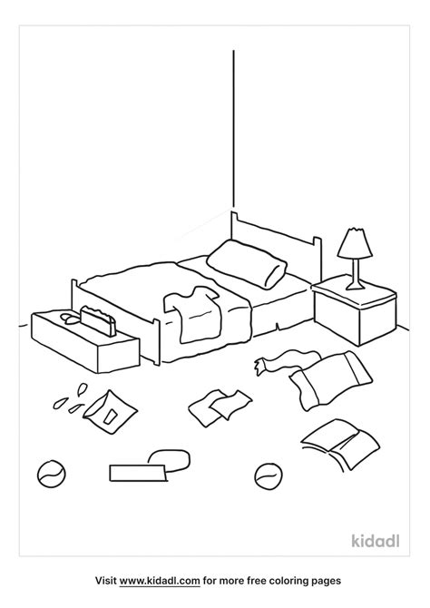 messy room coloring page coloring page printables kidadl