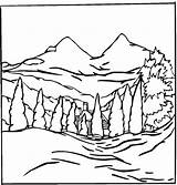 Coloring Pages Landscape Winter Scenery Templates Landscapes Adults Nature Print Foreground Painting Background Kids Drawing Detailed Printable Coloring4free Mountain Color sketch template