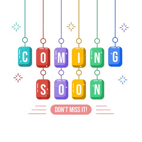 coming  text vector art png coming  text  colorful design