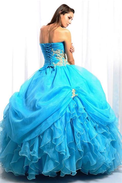 Sexy Prom Ball Gown Quinceanera Dress Turquoise Blue