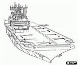 Vliegdekschip Marine Schip Militari Portaerei Nave Kleurplaat Carrier Kleurplaten Aerei Ammiraglio Stampare Combattimento Aereo sketch template