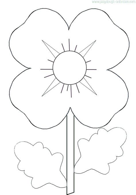 poppy outline template colouring picture