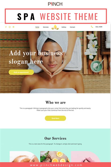 spa website theme piinch web design spa website website themes