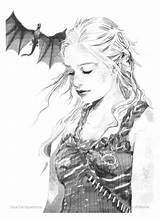 Daenerys Targaryen Thrones Game Deviantart Coloring Drawings Drawing Pages Colouring Throne Supertramp Got Adult sketch template