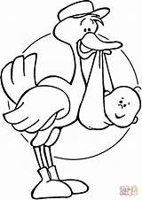 Stork Cicogna Storch Ooievaar Ausmalen Cegonha Kleurplaten Supercoloring Buone Störche Ispirazione Bright Cigüeña Onesie Geburt Bocian sketch template