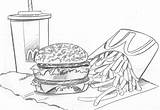 Mcdonalds Coloring Drawing Pages Sketch Meal Restaurant Food Drawings Printable Pencil Via Wordpress Paintingvalley sketch template