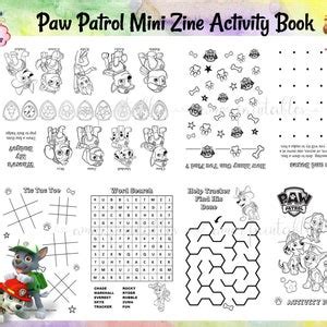 paw patrol coloring activity coloring book mini coloring etsy