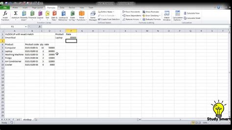 Vlookup Function Ms Excel Youtube