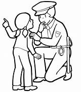Policial Agente Parle Ajudando Menina Desenho Tudodesenhos sketch template