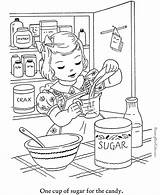 Coloring Pages Baking Kids Winter Food Cookies Color Colouring Sheets Cook Printable Print Activities Indoor Vintage Season Calico Christmas Cooking sketch template