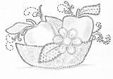 Tecido Frutas Passo Risco Sombra Tigela Riscos Prato Flores Bordado Feitas Estampas Cobalto Marinho sketch template