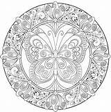 Mandala Coloring Pages Printable Complex Relaxing Pdf Complicated Mandalas Abstract Butterfly Advanced Level Adult Color Print Animals Getdrawings Getcolorings Good sketch template