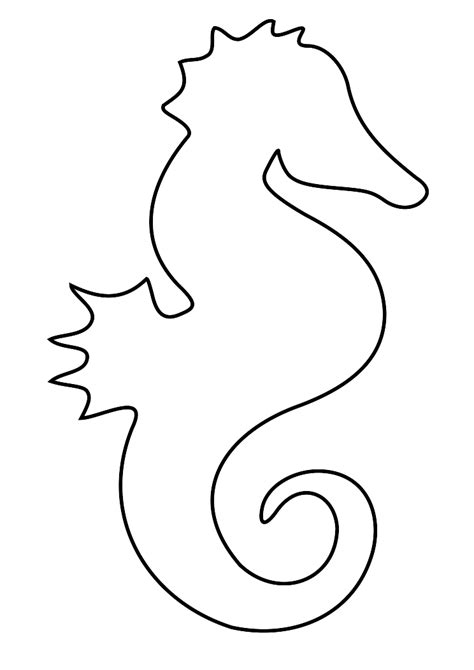 seahorse template printable clipart