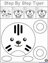Circle Tiger Step Scissor Project Cut Glue Color Therapy Activity Circles Practice Animal Cute Yourtherapysource sketch template