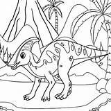 Parasaurolophus Coloring Pages Dinosaur sketch template