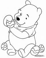 Easter Coloring Pooh Pages Disney Winnie Disneyclips Eggs Printable sketch template