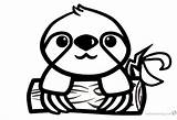 Sloth Coloring Pages Cartoon Drawing Cute Face Printable Easy Clipart Baby Kids Simple Print Cuties Animal Adults Clipartmag Template Drawings sketch template