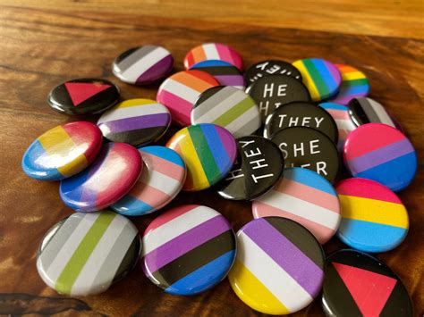 pride flag pins lesbian gay rainbow bi trans non binary etsy