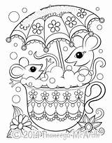 Coloring Pages Teacup 60s Adult Printable Book Mice Cute Kids Thaneeya Books Sheets Kleurplaten Colouring Animal Adults Mcardle Flower Power sketch template