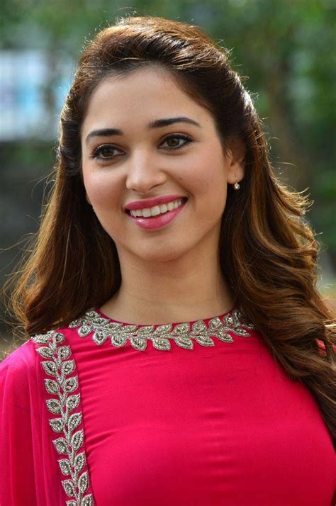 Tamanna New Smiling Photos From Tamil Movie In Red Dress