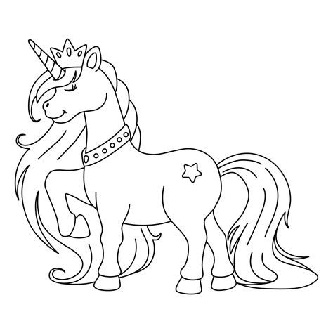 premium vector unicorn princess coloring page  kids