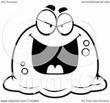 Blob Pudgy Evil Clipart Cartoon Outlined Coloring Vector Thoman Cory Regarding Notes Clipartof sketch template