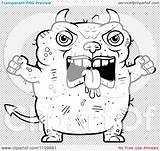Angry Outlined Ugly Devil Coloring Clipart Vector Cartoon Illustration Cory Thoman Description Stock sketch template