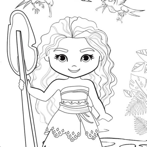 cute chibi princess moana coloring page mitraland