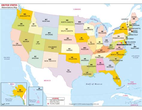Buy Us States Abbreviations Map