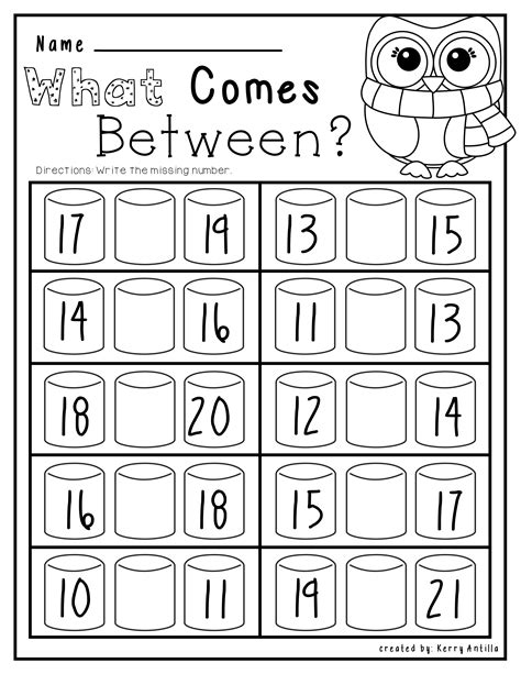 kindergarten numbers  worksheet myschoolsmathcom