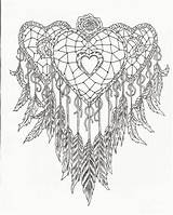 Catcher Dream Coloring Pages Dreamcatcher Printable Drawing Heart Adults Simple Mandala Adult Print Getdrawings Tattoo Color Getcolorings Lovely Drawn Description sketch template