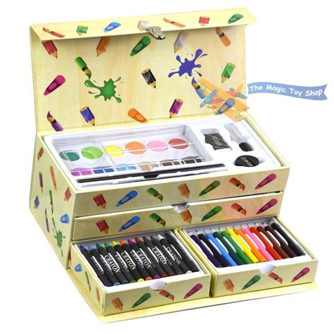pieces kids art artist set   box  drawers pens pencils