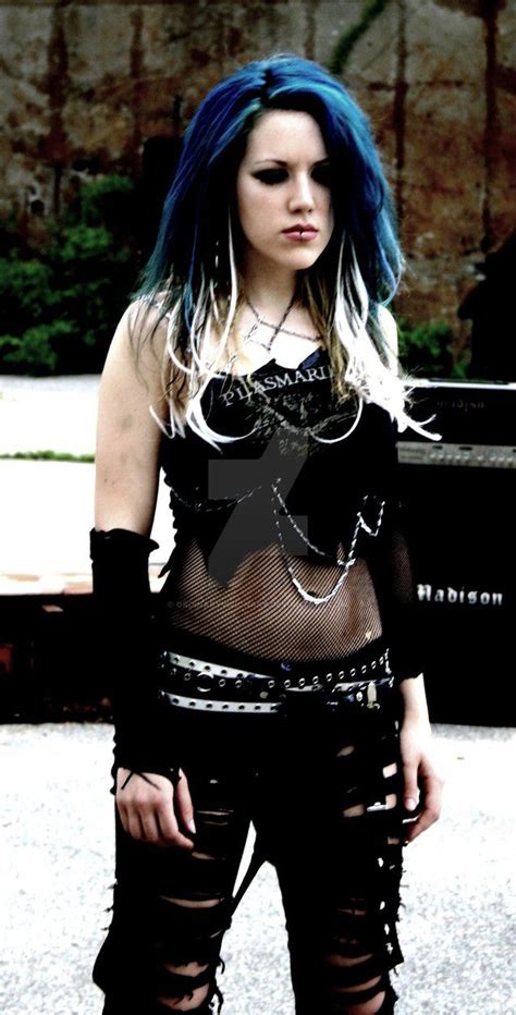 alissa white gluz of montreal based metal band the agonist on set for
