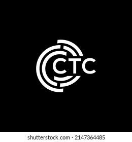 ctc letter logo design  black stock vector royalty