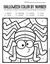 Halloween Number Worksheets Preschool Color Spider Kindergarten Printable Coloring Kids Worksheet Activities Learning Pumpkin Sight Word Toddler Choose Board Skeleton sketch template