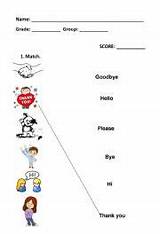 Greetings Farewells Test Worksheet Worksheets Expresions Courtesy sketch template