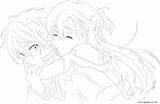 Asuna Kirito Hugs sketch template