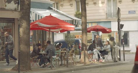 people at a street cafe in paris free stock video footage coverr