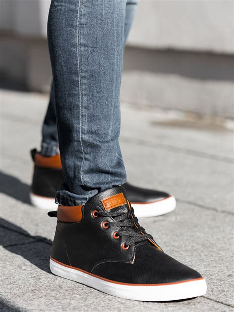 mens high top trainers  black modone wholesale clothing  men