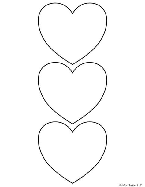 printable heart templates  coloring pages mombrite