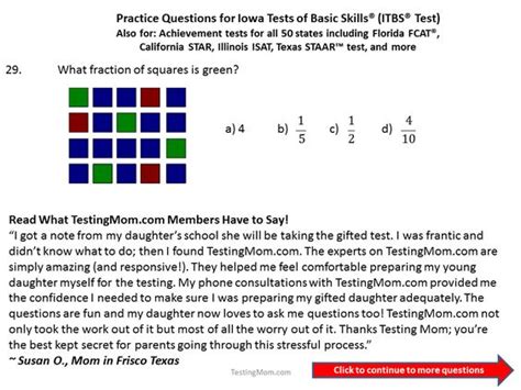 practice questions   iowa test  basic skills itbs
