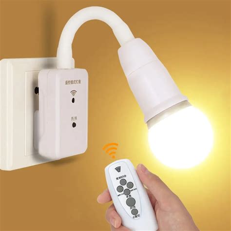 intelligent led remote control lights bedroom bedside lamp wall socket plug night light