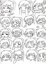 Expressões Desenho Chibi Anime Expressions Mikuro Mangá Para Como Rostos Desenhar Personagem Fazer sketch template