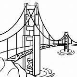 Bridge Golden Gate Coloring Pages Drawing Clipart Landmarks Color Famous Clip Line Cliparts Colouring San Francisco Sheets Places Printable Landmark sketch template