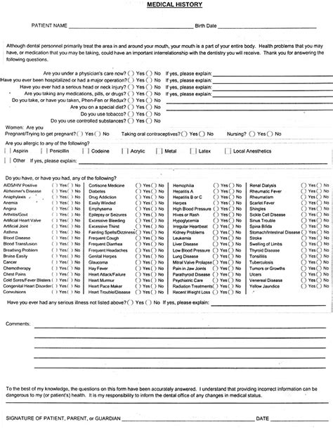 family history medical form medical form templates